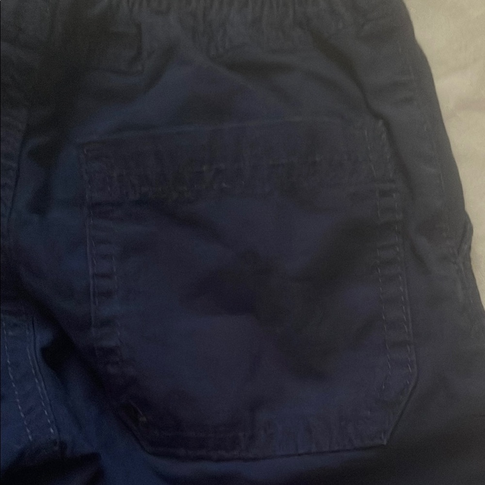 Kids Navy Blue Shorts with Gray Waistband - Picture 3 of 4